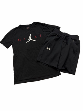 Under Armour Kids Black Shorts Medium, Jordan Basketball Tee Size Large Set